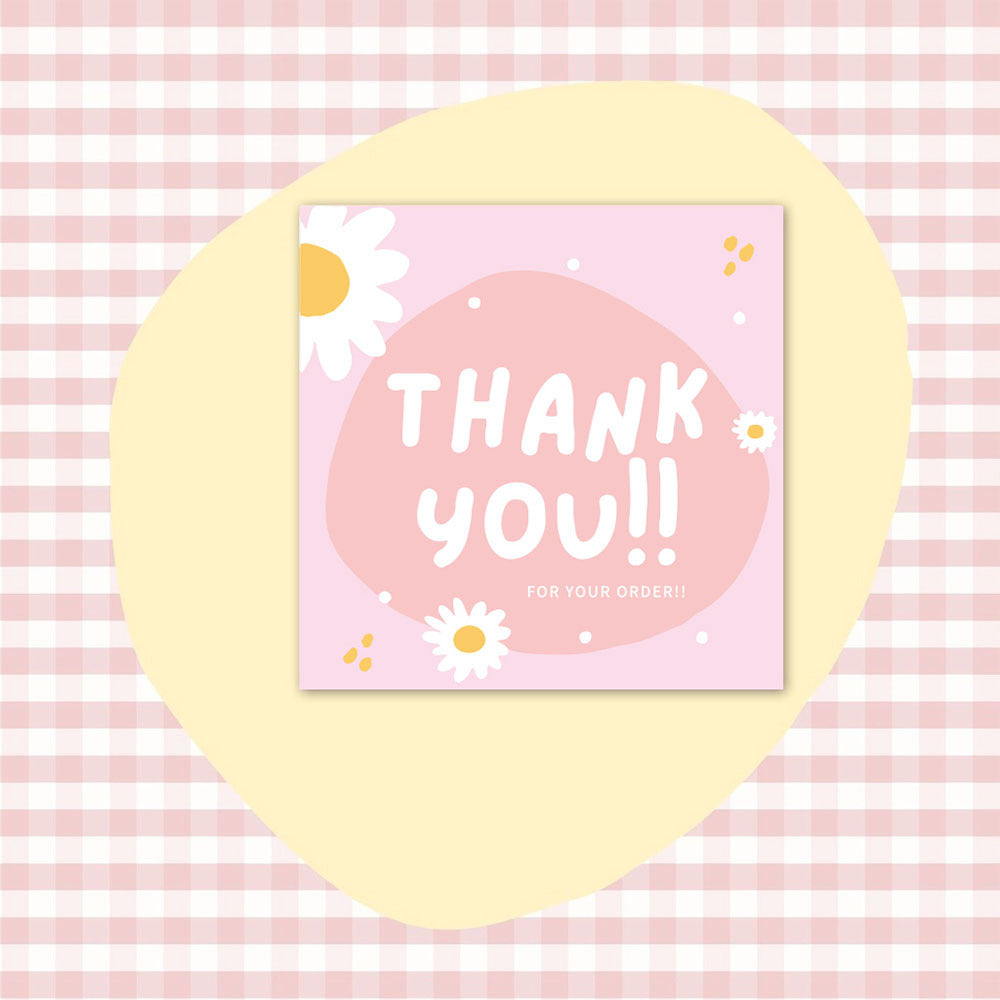 50 PcsPack Square Simple Thank-you Card Coated Paper Business Cards