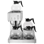 Commercial Drip Coffee Maker, 12 Cups Coffee-Maker Machine with 4 Glass Carafes and 4 Decanter Warmer Plates, Stainless Steel Drip Style Coffee Brewer, for Restaurant, Office, Coffee Shop & Home