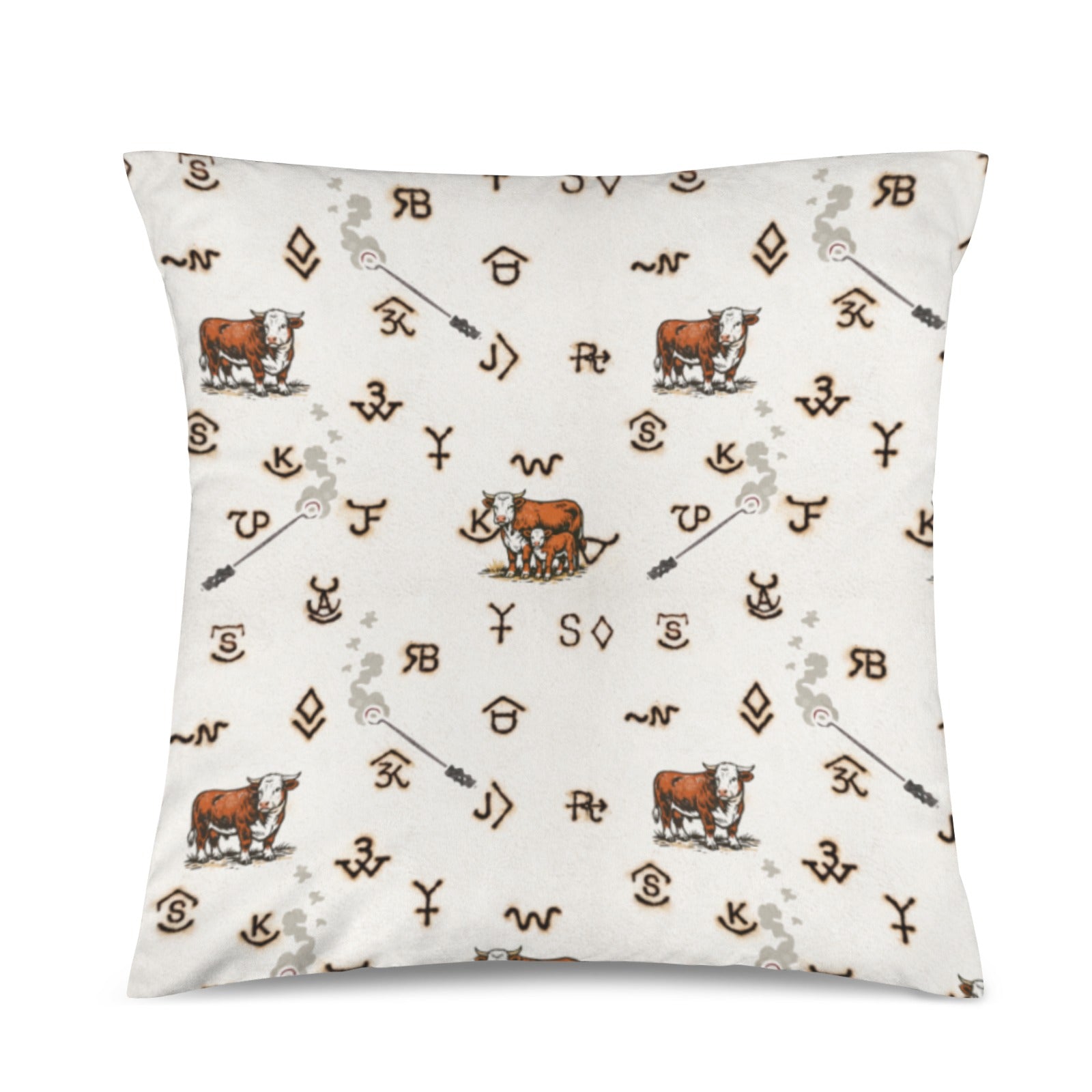 Baha Ranch Hereford Brands Velvety Soft Pillow Cover Made in America Baha Ranch Western Wear