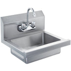 Commercial Hand Sink with Faucet, Stainless Steel Sink for Washing, Small Hand Washing Sink, Wall Mount Hand Basin, Utility Sink for Restaurant, Kitchen, Bar, Garage and Home, 17 x 12.8 inch