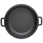2 in 1 Pre-Seasoned Cast Iron Dutch Oven With Dual Handles, Outdoor Camping Deep Pot for Camping Fireplace Cooking BBQ Baking Campfire, 5 Quart.With 2pcs Silicone Handel Covers.