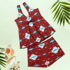 Baha Ranch Burgandy Aztec Tankini & Boy Shorts Swim Set Baha Ranch Western Wear