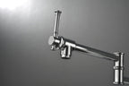 Wall mounted Pot Filler Faucet, Modern Brass Pot Filler Two-Attachment Wall Mount Folding Kitchen Pot Filler Swing Arm