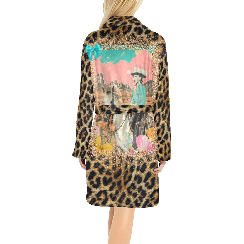 Baha Ranch Retro Pop Western Leopard Cowgirl Robe Baha Ranch Western Wear