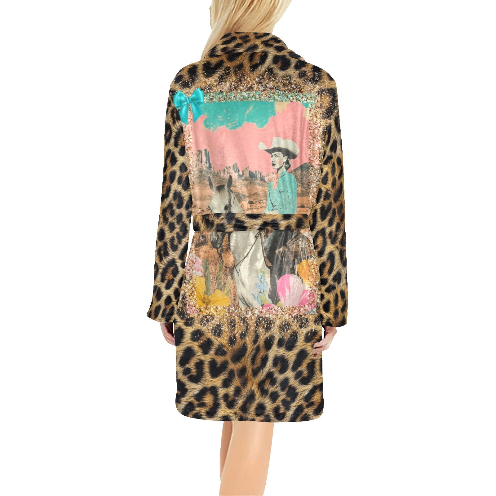 Baha Ranch Retro Pop Western Leopard Cowgirl Robe Baha Ranch Western Wear