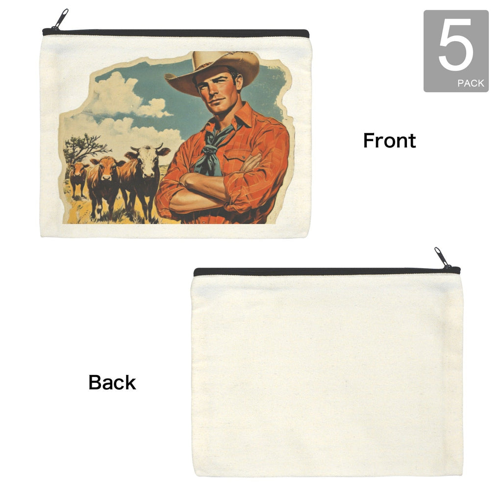 Cowboy Cattle Rancher pack of 5 Cosmetic Bags Made in America Baha Ranch Western Wear