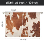 Cowhide Print Window Curtains 28"x40" (2-Piece) Made in America Baha Ranch Western Wear