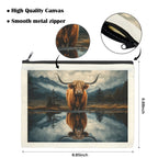 Baha Ranch Reflection Highland Cow Cosmetic Bag Made in America Baha Ranch Western Wear
