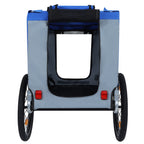 Large Folding Bike Trailer for Dogs – 66LB Capacity All-Terrain Pet Carrier, Durable Steel Frame for Cycling, Jogging, Camping & Outdoor Adventures, Blue-Gray