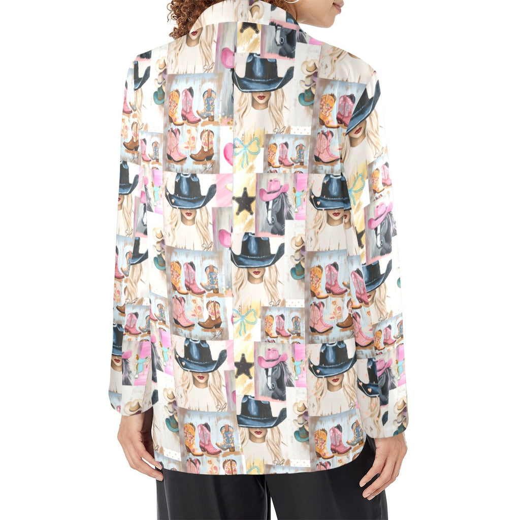 Baha Ranch Danilo Painted Cowgirl Collage Western Blazer Baha Ranch Western Wear