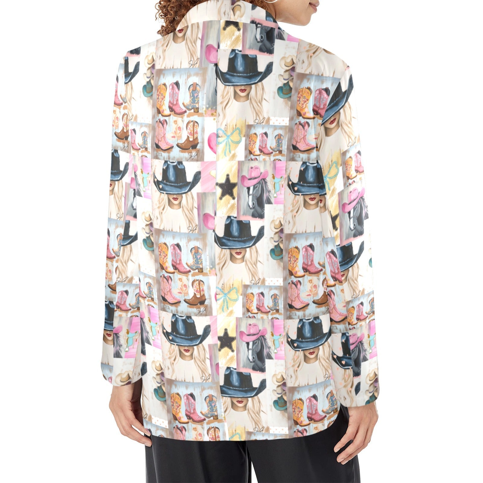 Baha Ranch Danilo Painted Cowgirl Collage Western Blazer Baha Ranch Western Wear