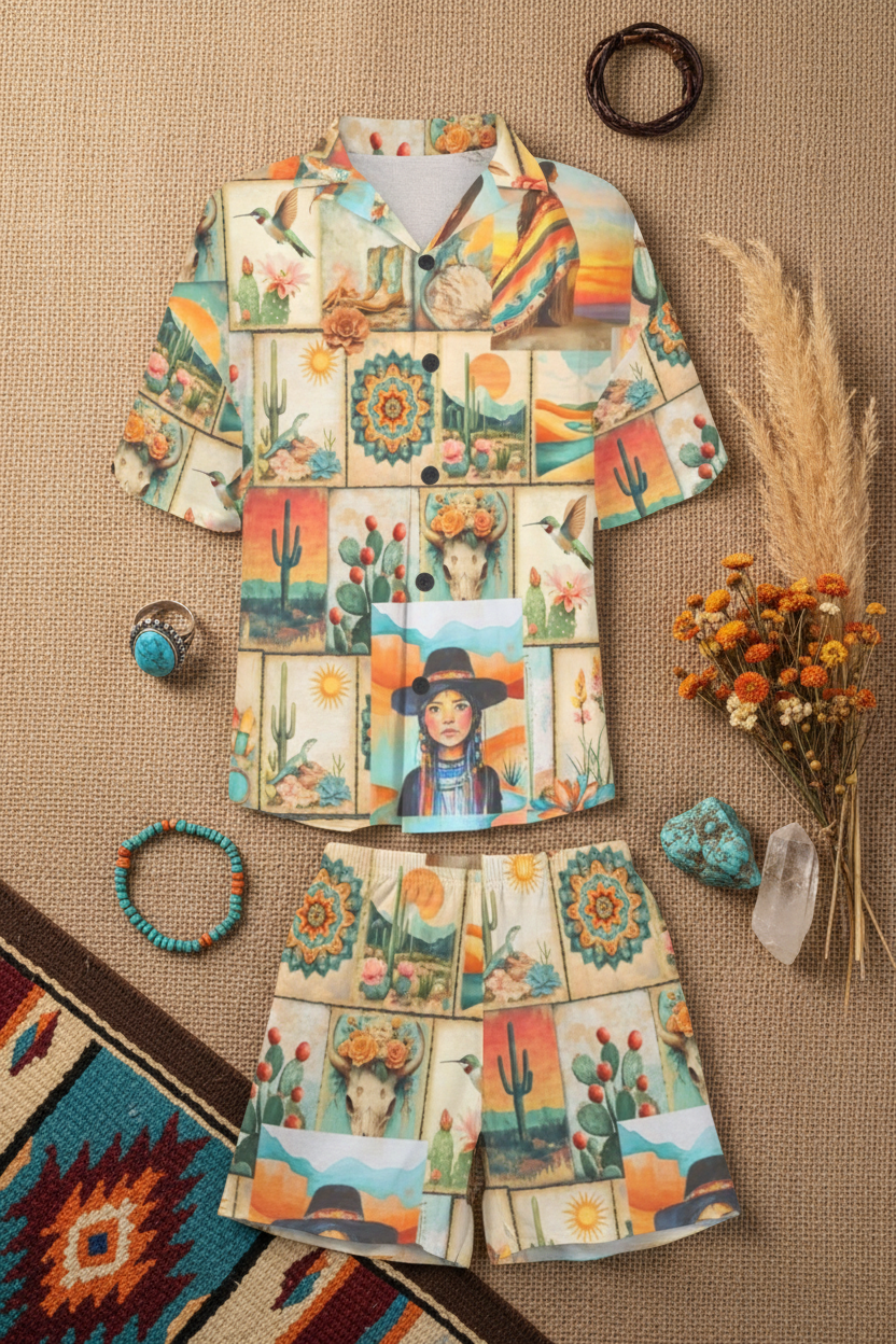 Baha Ranch Pictures of the Southwest Women's Pajama Set Made in America Baha Ranch Western Wear