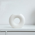 Nordic Style Simple Ceramic Vase Semicircle Creative Flower Device