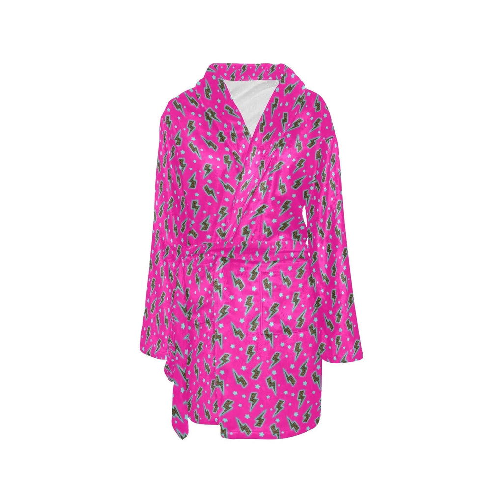 Hot Pink Lightning Bolt Women's Western Bath Robe Baha Ranch Western Wear