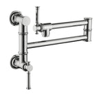 Wall mounted Pot Filler Faucet, Modern Brass Pot Filler Two-Attachment Wall Mount Folding Kitchen Pot Filler Swing Arm