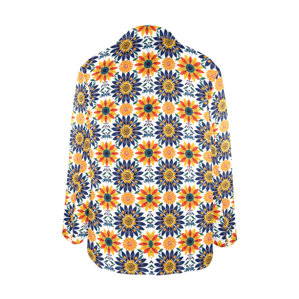 Baha Ranch Colores de Mexico Blue Yellow Mexican Floral Blazer Baha Ranch Western Wear