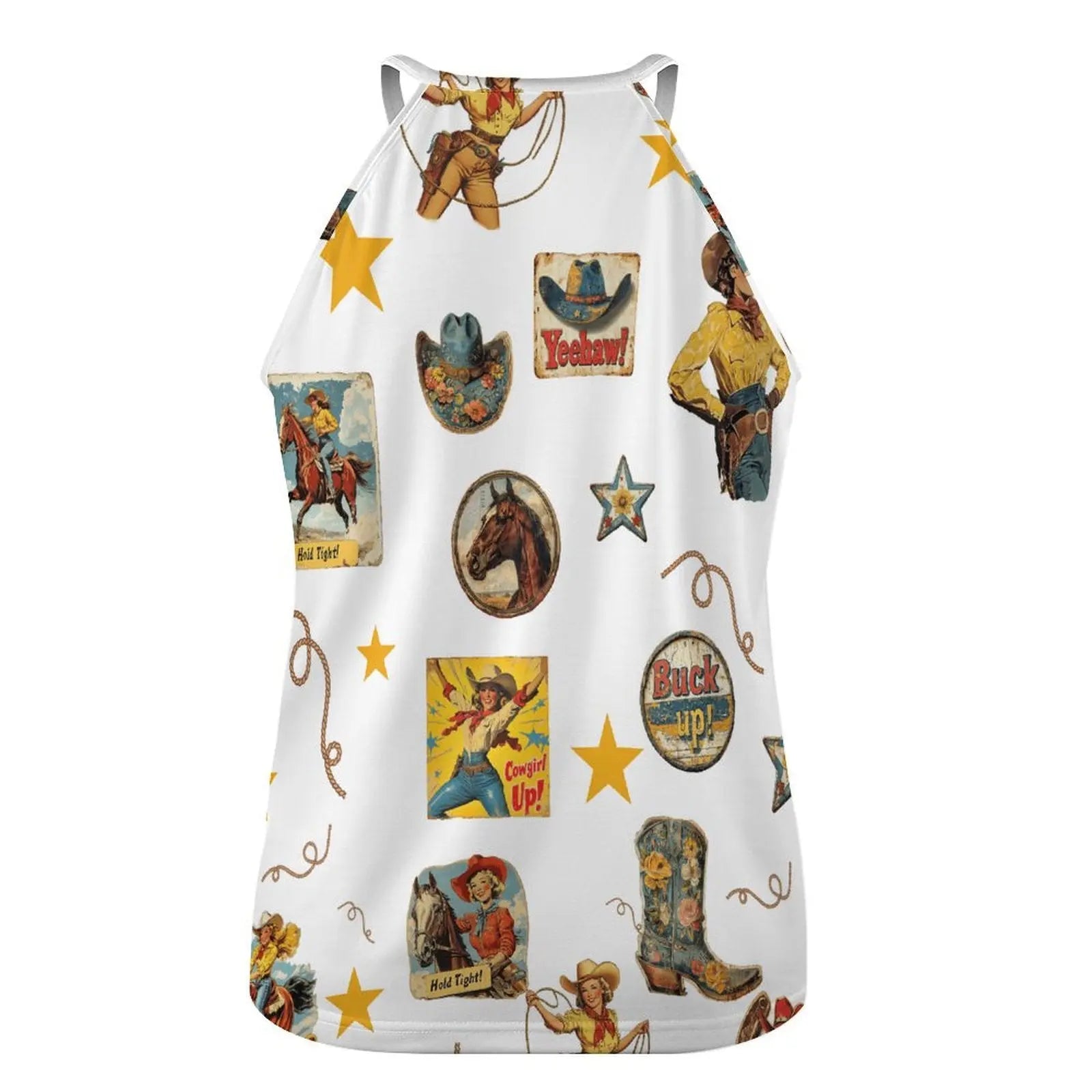Baha Ranch Vintage Cowgirl Collage Western Tank Top Baha Ranch Western Wear
