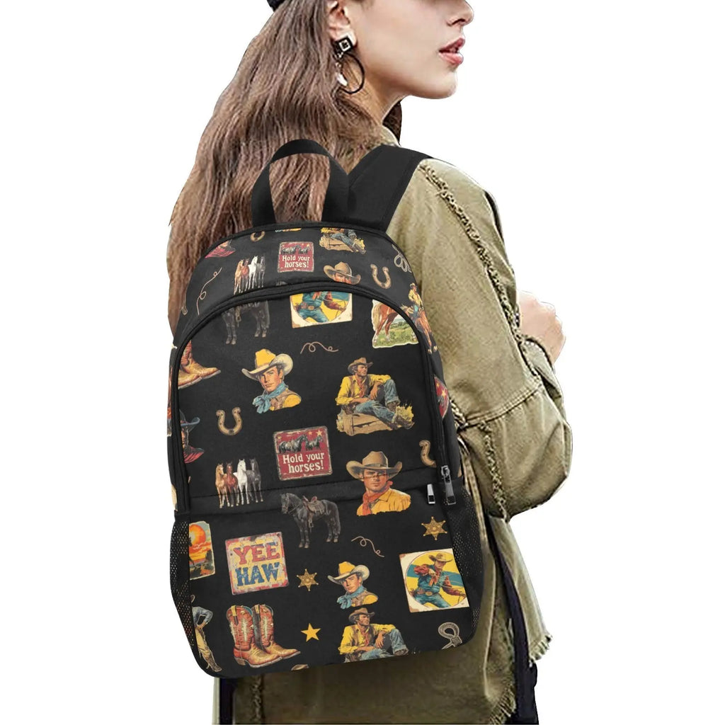 Vintage Cowboy Collage Western Backpack Baha Ranch Western Wear