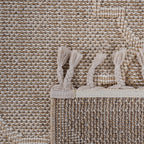 NAAR Guros Collection 2X8 Cream / Trellis Indoor / Outdoor Runner Rug