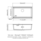 Quartz Kitchen Sink - Workstation Undermount Sink in White Granite Composite, 30' x 19'