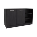 Kitchen Island Two Cabinets, Three Open Shelves