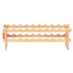 18 Bottle Stackable Modular Wine Rack Bamboo Wood Display Shelf 2-Tier