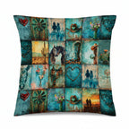 Baha Ranch turquoise Dreams Velvety Soft Pillow Case Made in America Baha Ranch Western Wear