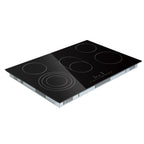Built in Electric Stove Top, 30.3 x 20.5 inch 5 Burners, 240V Glass Radiant Cooktop with Sensor Touch Control, Timer & Child Lock Included, 9 Power Levels for Simmer Steam Slow Cook Fry