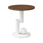 Luxury Nesting Coffee Table Set of 2,  Tables with Storage for Living Room, Oval and Round Table Set, White Center Table, Cocktail Table, Side Table,  Large 47.24'', Small 19.69''