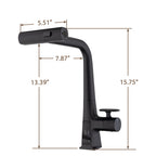 Modern Matte Black Waterfall Kitchen Faucet with Temperature Display and Pull Down Sprayer, Zinc Construction, 15.75-Inch Height