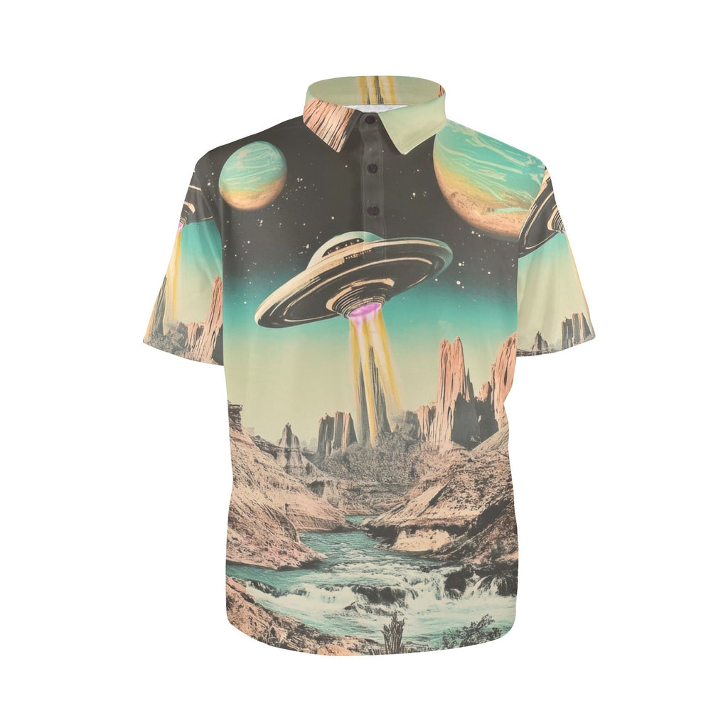 Baha Ranch Retro Pop Western Space Cowboy Polo Shirt Baha Ranch Western Wear
