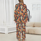 Baha Ranch Colores De Mexico Roses & Guitars Satin Pajamas Baha Ranch Western Wear