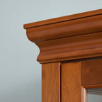 Lighted Curio Cabinet with Adjustable Shelves, Mirrored Back, and Tempered Glass Doors, 6-Tier Walnut Finish