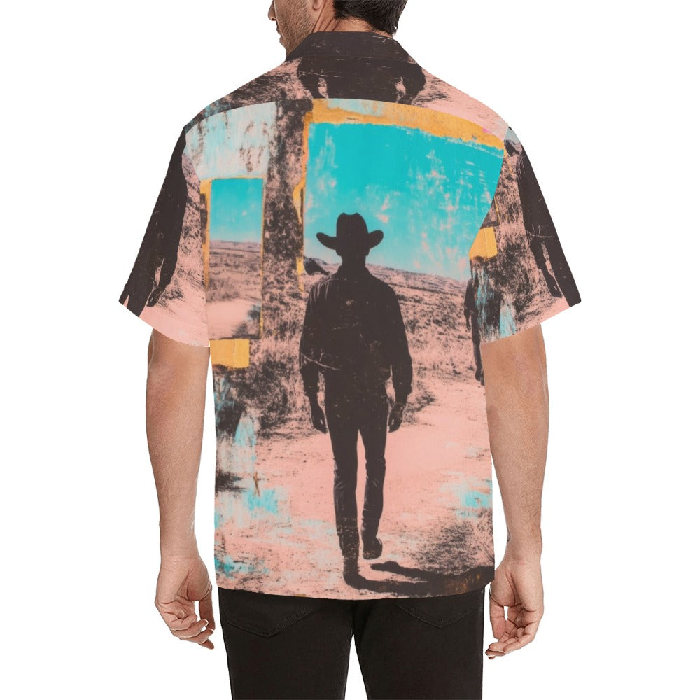 Baha Ranch Retro Pop Western Mystery Cowboy Men's Camp Shirt Baha Ranch Western Wear