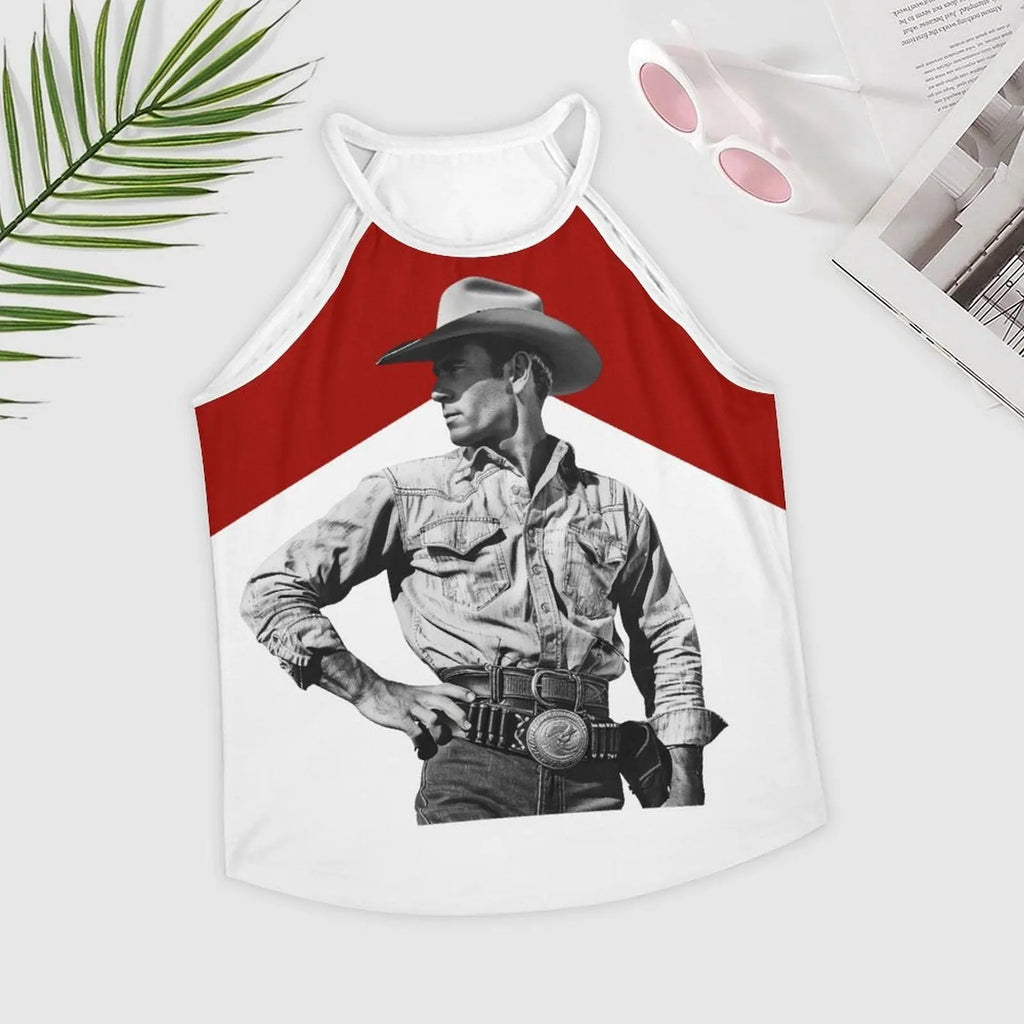Baha Ranch Black White Cowboy Vintage Tank Top Baha Ranch Western Wear