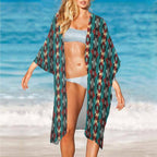 Baha Ranch Southwestern Aztec Duster Kimono Coverup Baha Ranch Western Wear