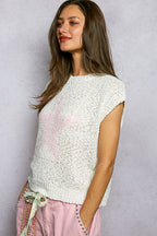 POL Star Round Neck Popcorn Knit Top