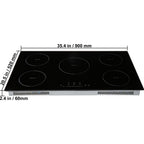 Electric Cooktop, 5 Burners, 36'' Induction Stove Top, Built-in Magnetic Cooktop 9200W, 9 Heating Level Multifunctional Burner, LED Touch Screen w/ Child Lock & Over-Temperature Protection