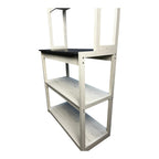 31.5' White and Black color 5-Tier Bakers Rack for Kitchen with Storage, Coffee Bar, Kitchen Shelves,  Microwave Stand