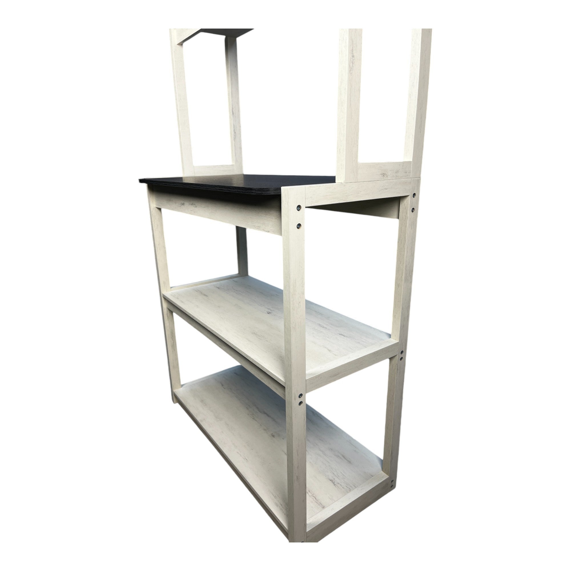 31.5' White and Black color 5-Tier Bakers Rack for Kitchen with Storage, Coffee Bar, Kitchen Shelves, Microwave Stand