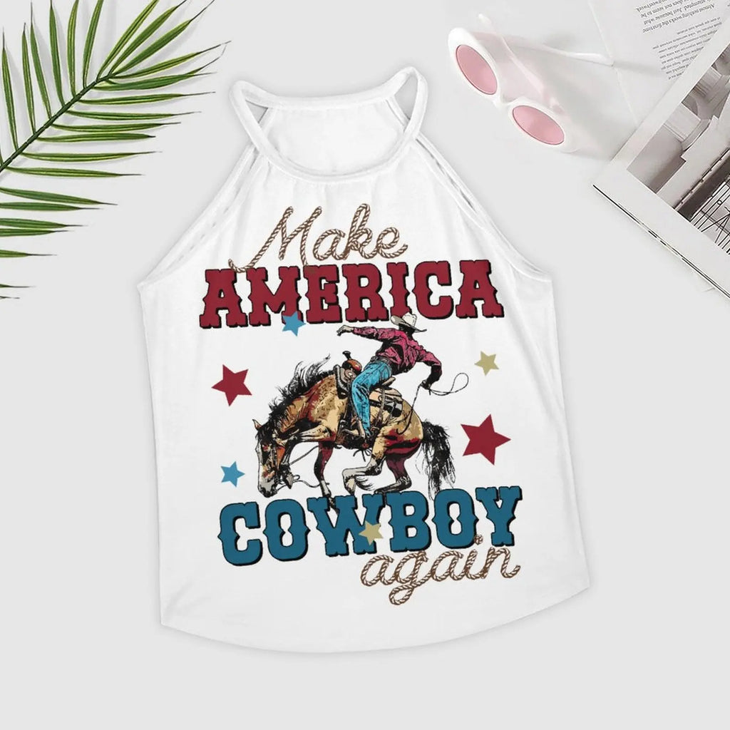 Make America Cowboy Again Rodeo Tank Baha Ranch Western Wear