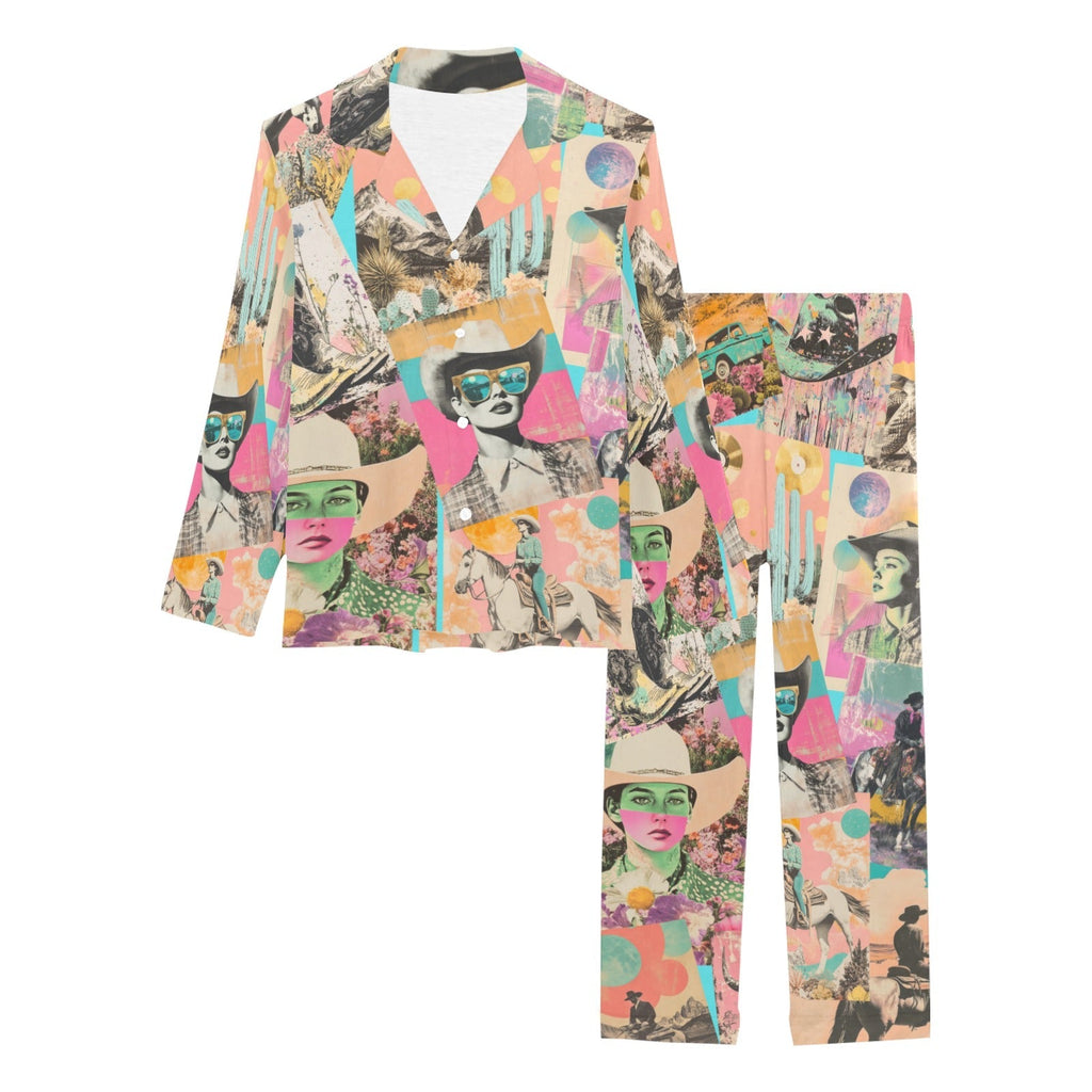 Baha Ranch Retro Pop Western Collage Pajama Set Baha Ranch Western Wear