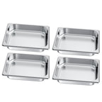4 Pack Stainless Steam Hotel Pan, 1/2 Size Table Steam Pan, 2.5 Inch Deep Anti Jam Restaurant Supplies Reusable Rustproof Catering Storage for Home, Party, Restaurant, Hotel, Buffet