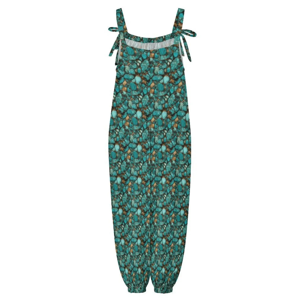 Baha Ranch All Turquoise Overalls Jumpsuit Baha Ranch Western Wear