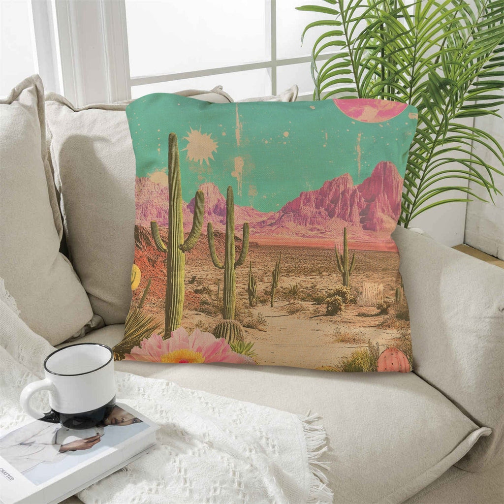 Baha Ranch Retro Pop Western Purple Mountain Desert Pillow Case Made in America Baha Ranch Western Wear