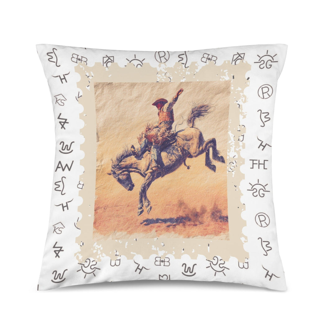 Baha Ranch Stamped Rodeo Cowboy Velvety Soft Pillow Case Made in America Baha Ranch Western Wear