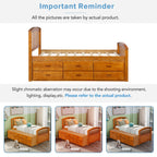 ORISFUR. Twin Size Platform Storage Bed Solid Wood Bed with 6 Drawers