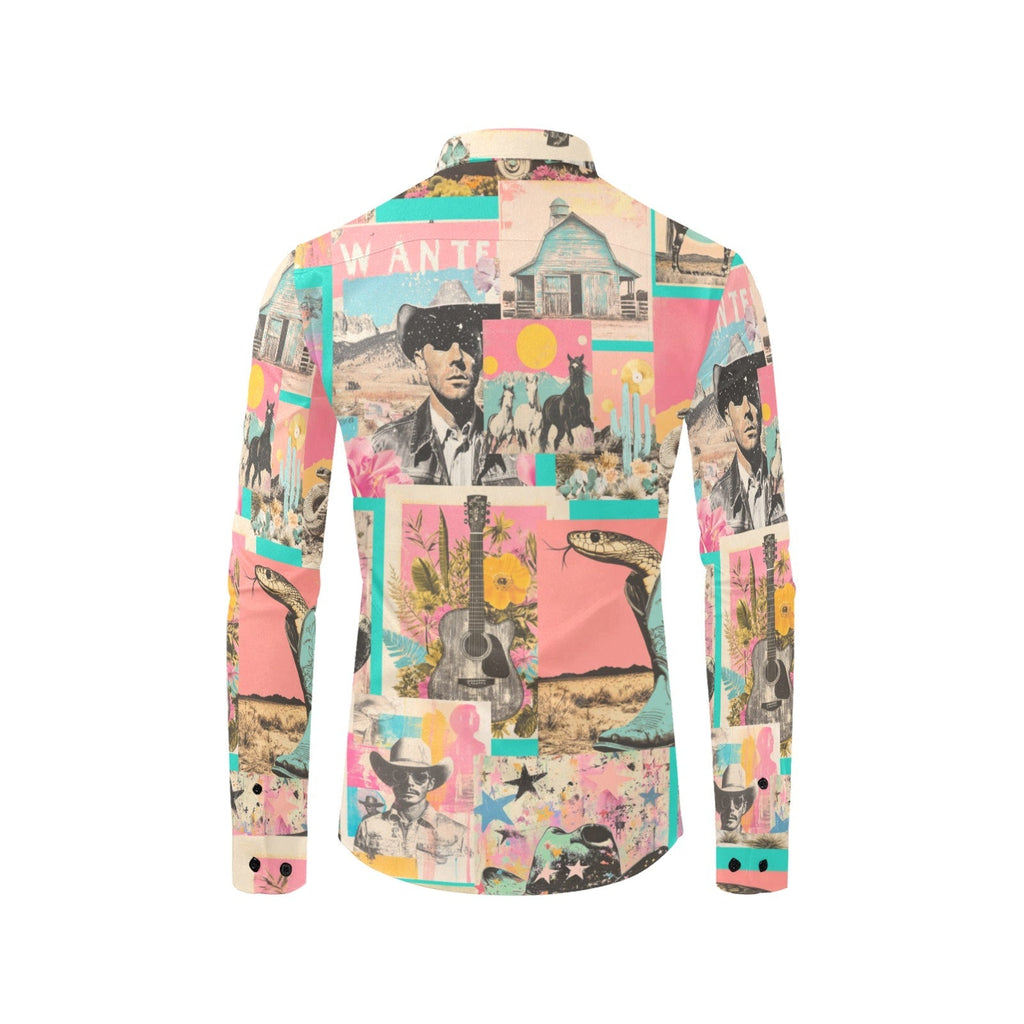 Baha Ranch Pop Western Collage Unisex Button Up Shirt Baha Ranch Western Wear