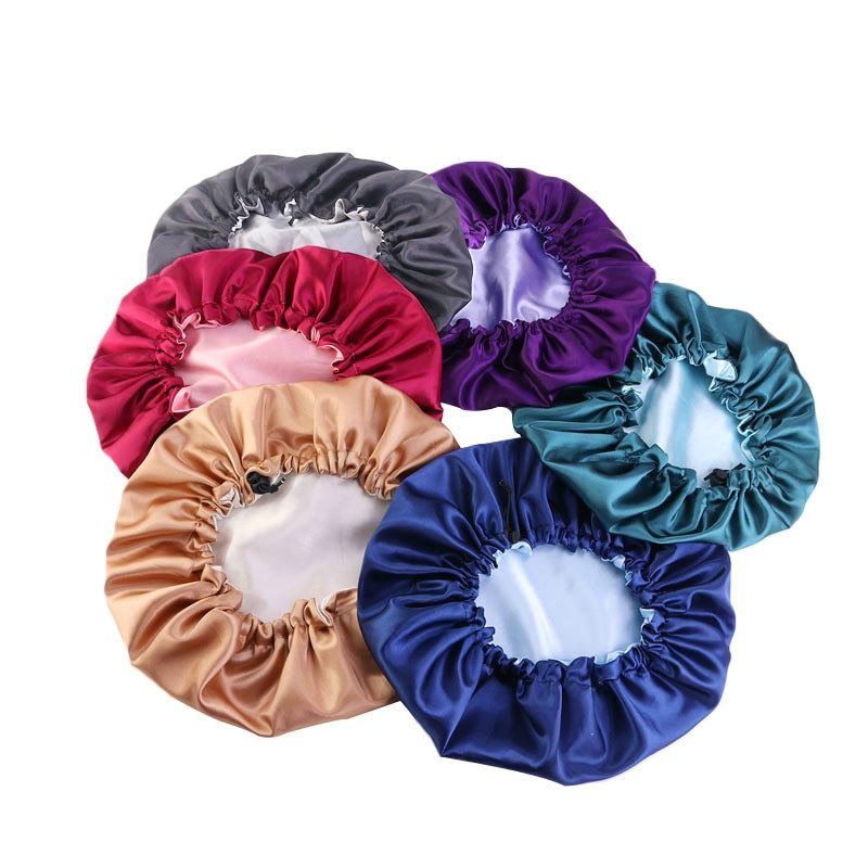 Double color lace night hat