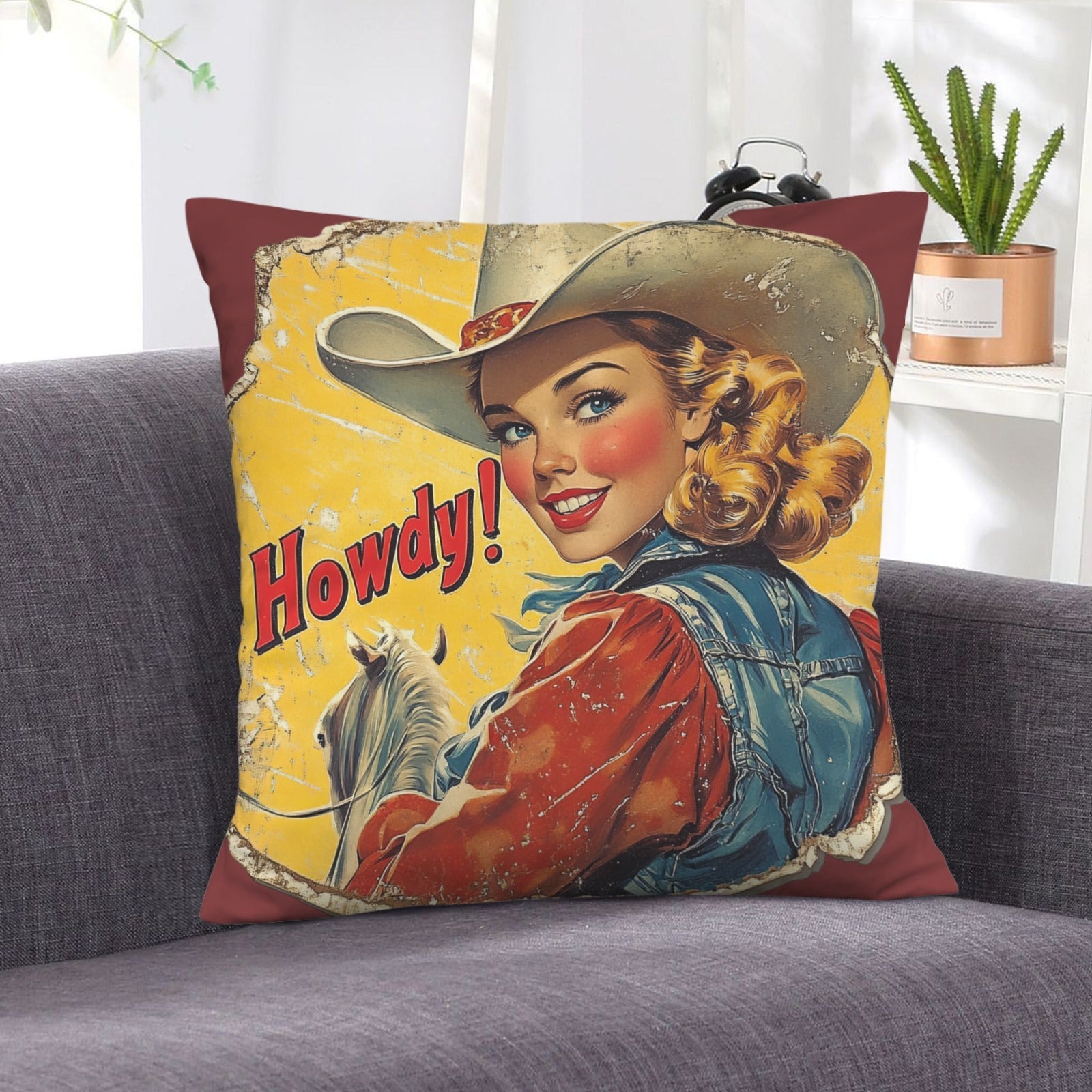 Baha Ranch Howdy Velvety Soft Pillow Case Made in America Baha Ranch Western Wear